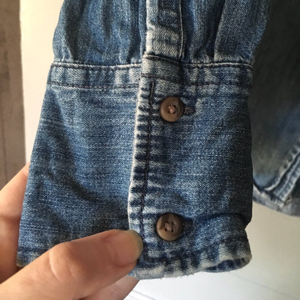 Denim Button Down Cotton Overshirt | XS - Picture 5 of 7